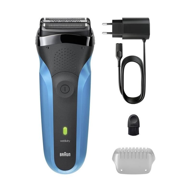 Rasoir électrique BRAUN Series 3 - Bleu et noir - Autonomie 30 minute