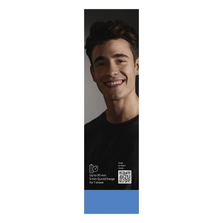Rasoir électrique BRAUN Series 3 - Bleu et noir - Autonomie 30 minutes - Charge rapide 5 minutes