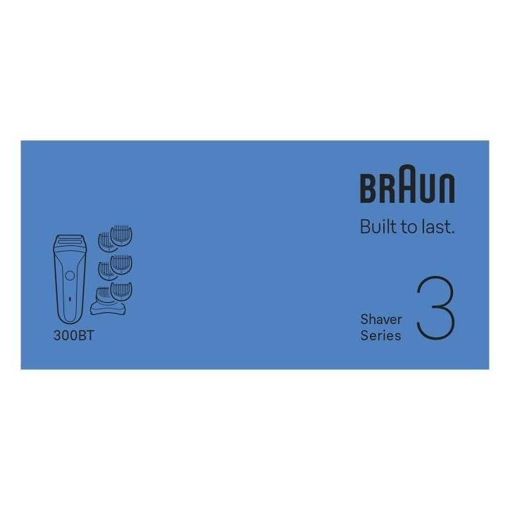 Rasoir électrique BRAUN Series 3 - Noir - Autonomie 30 minutes - Charge rapide 5 minutes