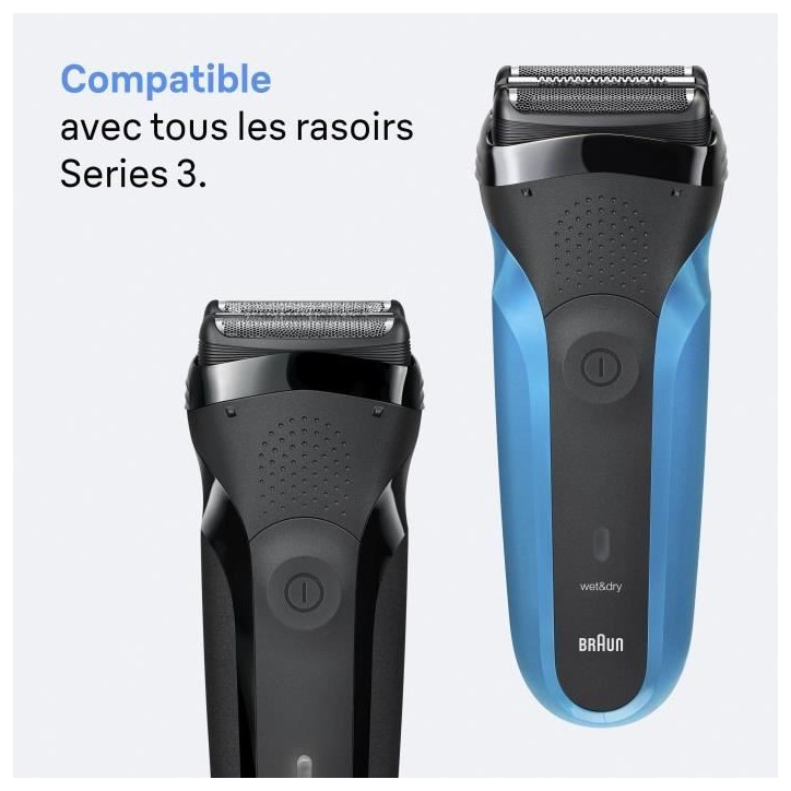Tete de rasoir BRAUN Series 3 - 2 grilles - 100 % fabriqué en Allemagne Tete de rasoir BRAUN Series 3 - 2 grilles - 100 % fabriqué en Allemagne