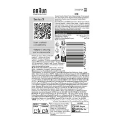 Tete de rasoir BRAUN Series 3 - 2 grilles - 100 % fabriqué en Allemag