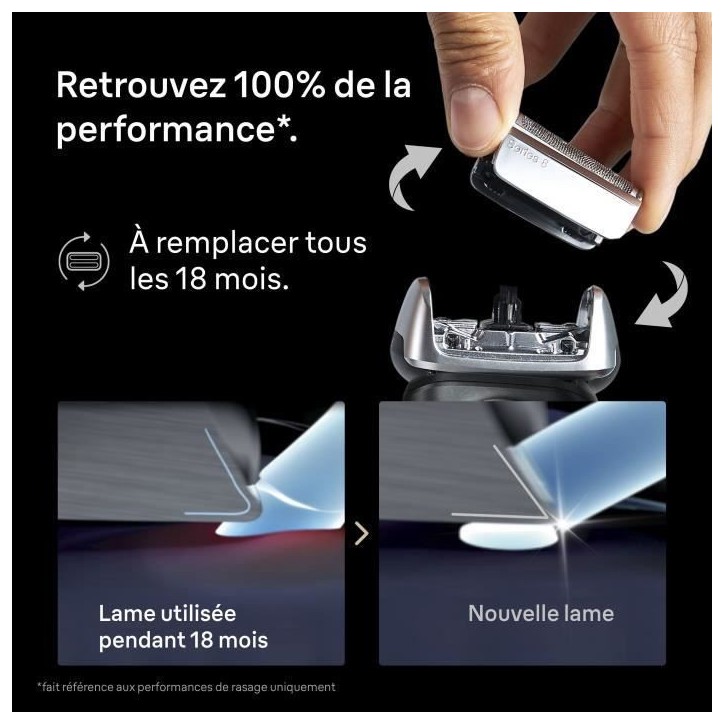 Tete de rasoir BRAUN Series 8 - 4+1 éléments - 100 % fabriqué en Allemagne