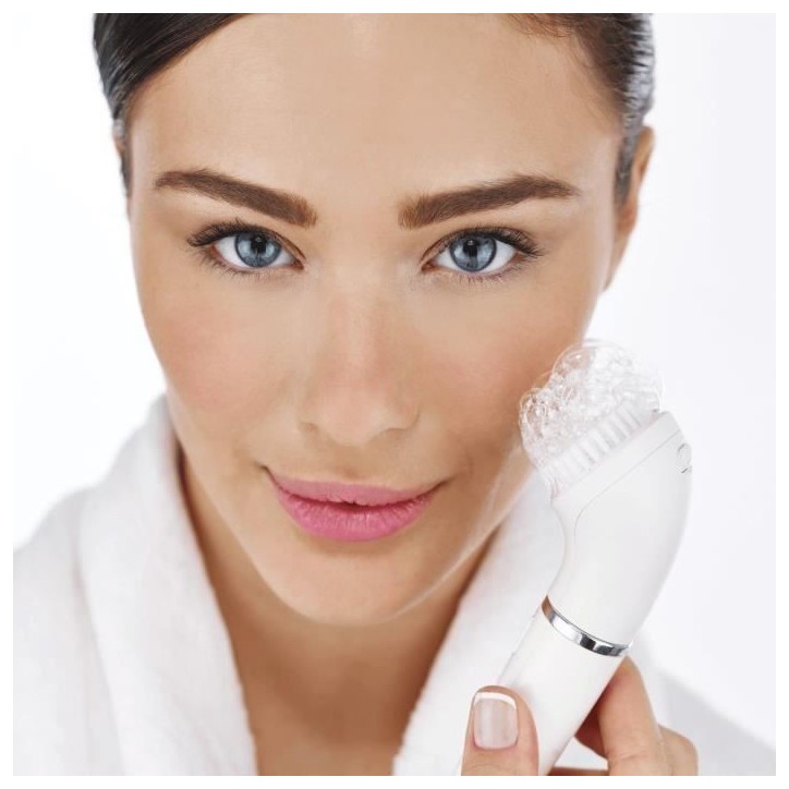 Braun FaceSpa 810 Épilateur Électrique Femme Visage et Épilation, Brosse Nettoyante, Pour Épilation et Nettoyage Du Visage