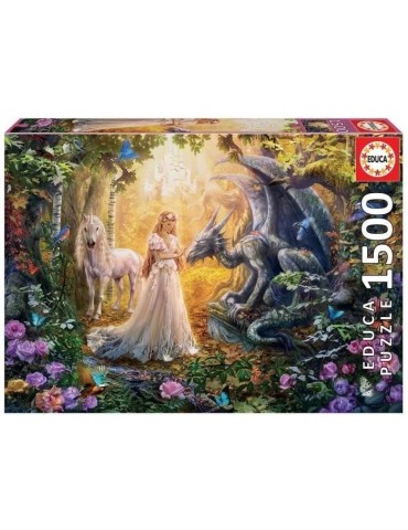 Puzzle Fantastique - EDUCA - 1500 pieces - Dragon, Princesse et Licorne
