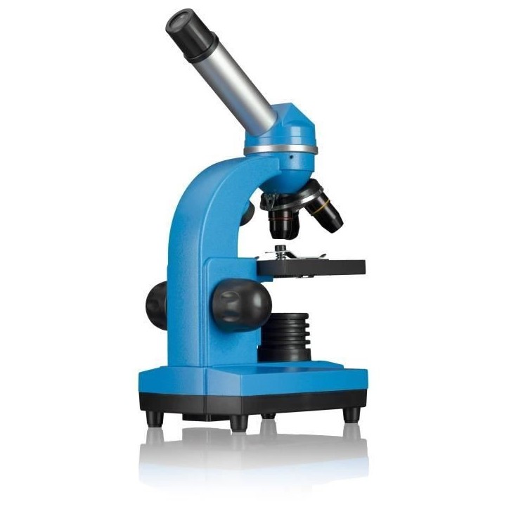 Microscope étudiant BIOLUX SEL - BRESSER JUNIOR - grossissement 40x-1600x - kit d'expérimentation - bleu