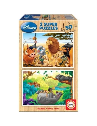 Puzzle en bois Disney - Educa - Animaux - 50 pieces - Pour enfants des la naissance
