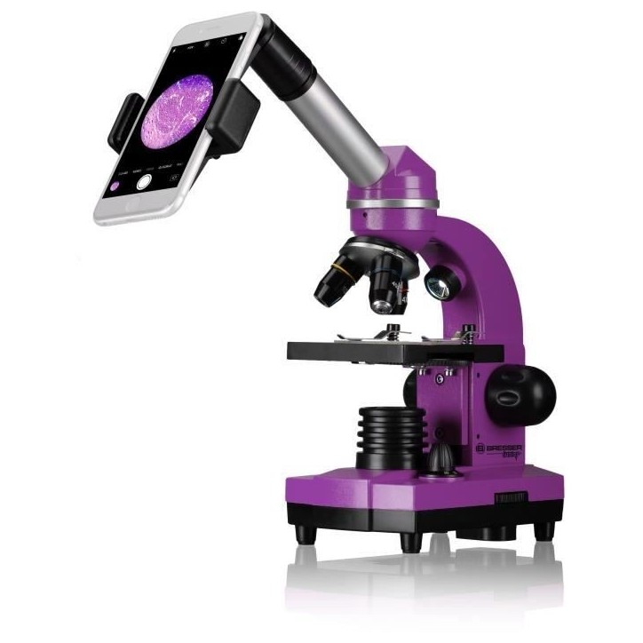 Microscope étudiant BIOLUX SEL - BRESSER JUNIOR - grossissement 40x-1600x - kit d'expérimentation - violet Microscope étudiant BIOLUX SEL - BRESSER JUNIOR - grossissement 40x-1600x - kit d'expérimentation - violet