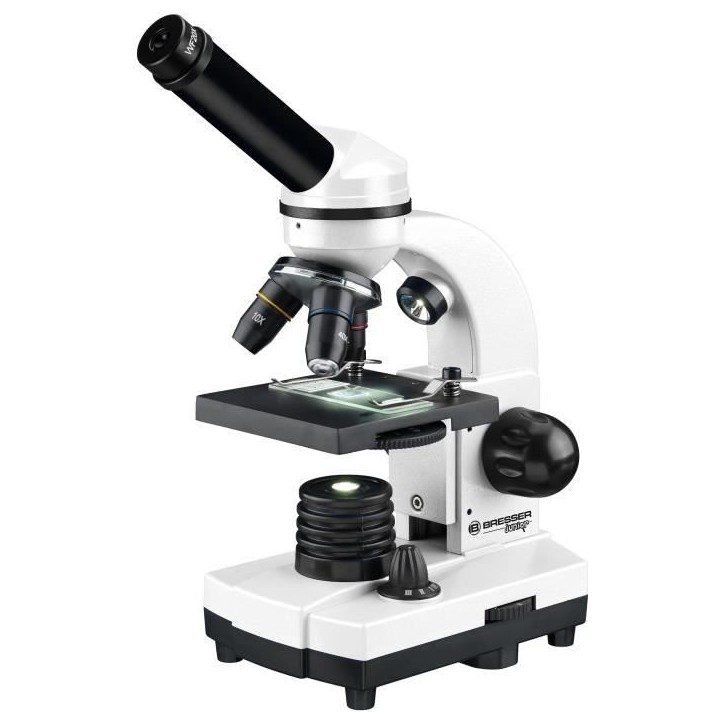 Microscope Biolux SEL avec systeme de zoom, grossissement 40x-1600x, support smartphone, coffret rigide, Microscope étudiant, B