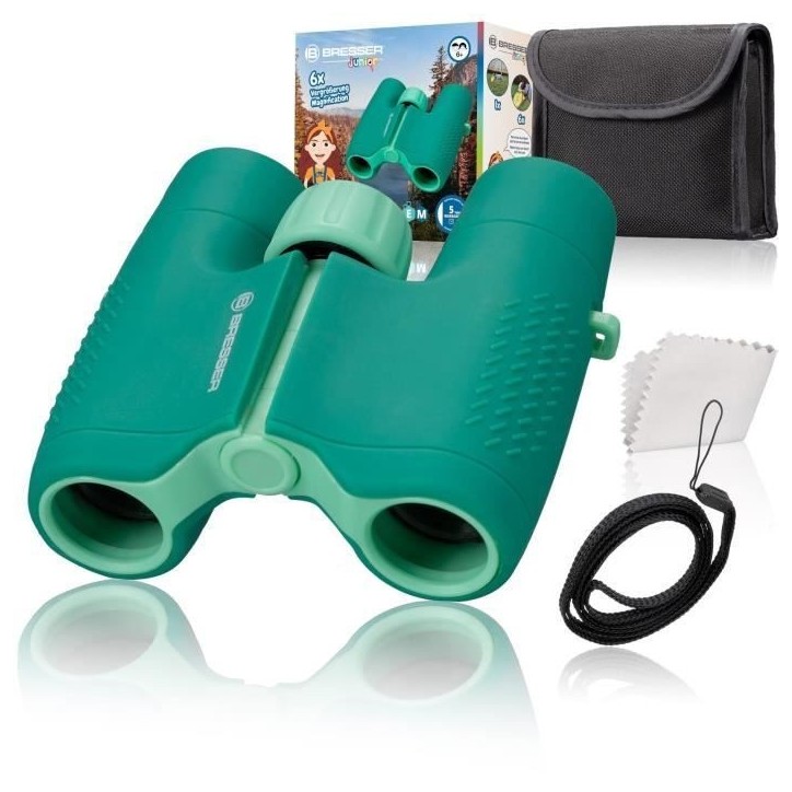 Jumelles pour enfants robustes - BRESSER JUNIOR - ergonomiques - agrandissement 6x - vert
