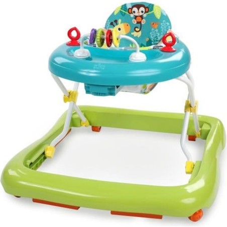 BRIGHT STARTS Trotteur bébé pliable- Safari- Jouets interactifs, Hau