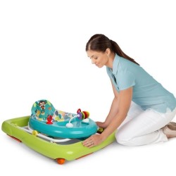 BRIGHT STARTS Trotteur bébé pliable- Safari- Jouets interactifs, Hau