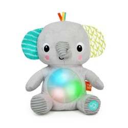 BRIGHT STARTS Jouet bébé, peluche doudou, veilleuse, éléphant Hug-