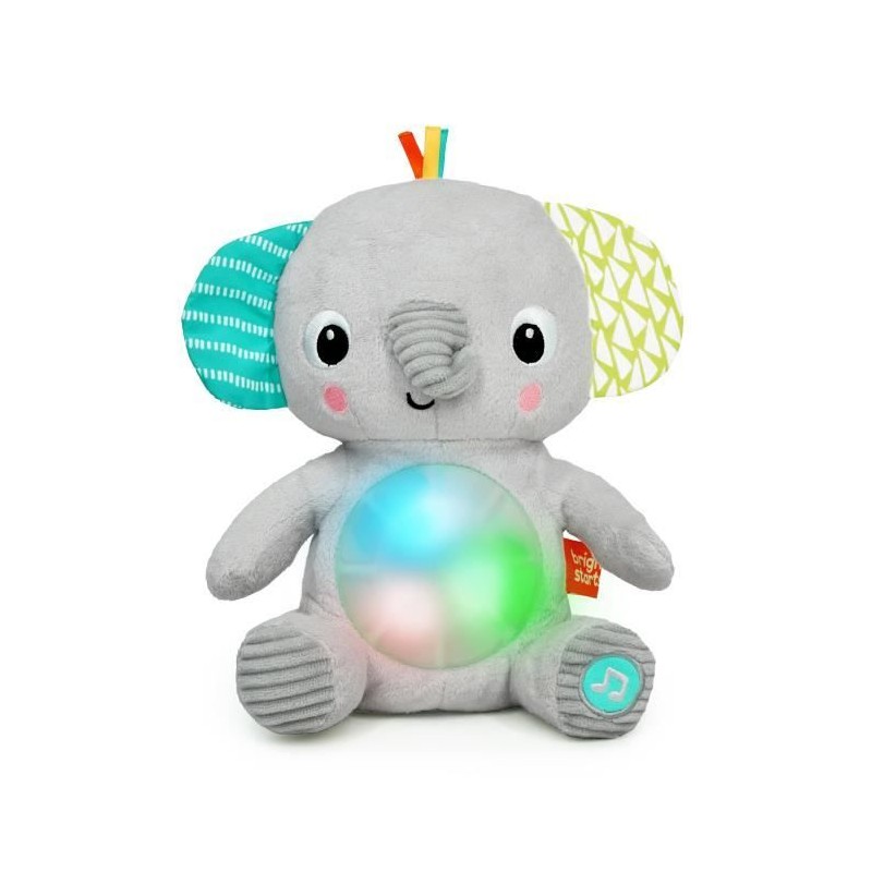 BRIGHT STARTS Jouet bébé, peluche doudou, veilleuse, éléphant Hug- BRIGHT STARTS Jouet bébé, peluche doudou, veilleuse, éléphant Hug-