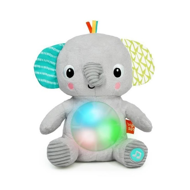 BRIGHT STARTS Jouet bébé, peluche doudou, veilleuse, éléphant Hug-a-Bye Baby, sons et lumieres, Cadeau Noel bébé BRIGHT STARTS Jouet bébé, peluche doudou, veilleuse, éléphant Hug-a-Bye Baby, sons et lumieres, Cadeau Noel bébé