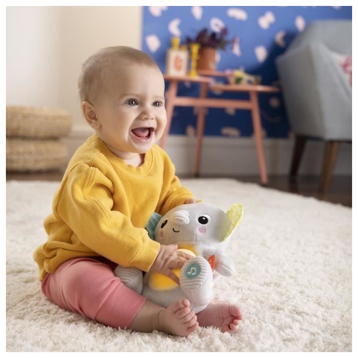 BRIGHT STARTS Jouet bébé, peluche doudou, veilleuse, éléphant Hug-a-Bye Baby, sons et lumieres, Cadeau Noel bébé BRIGHT STARTS Jouet bébé, peluche doudou, veilleuse, éléphant Hug-a-Bye Baby, sons et lumieres, Cadeau Noel bébé