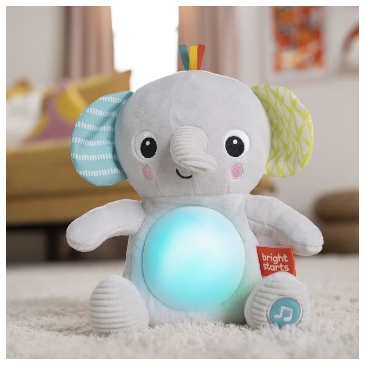 BRIGHT STARTS Jouet bébé, peluche doudou, veilleuse, éléphant Hug-a-Bye Baby, sons et lumieres, Cadeau Noel bébé BRIGHT STARTS Jouet bébé, peluche doudou, veilleuse, éléphant Hug-a-Bye Baby, sons et lumieres, Cadeau Noel bébé