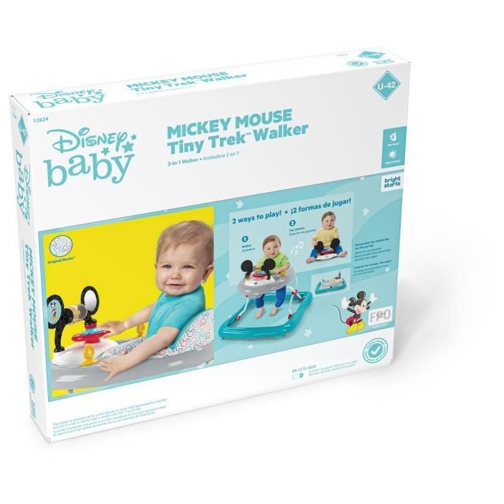 DISNEY BABY - MICKEY - Trotteur bébé évolutif et pliable 2-en-1 Jouet d'éveil amovible intégré, Cadeau Noel bébé DISNEY BABY - MICKEY - Trotteur bébé évolutif et pliable 2-en-1 Jouet d'éveil amovible intégré, Cadeau Noel bébé