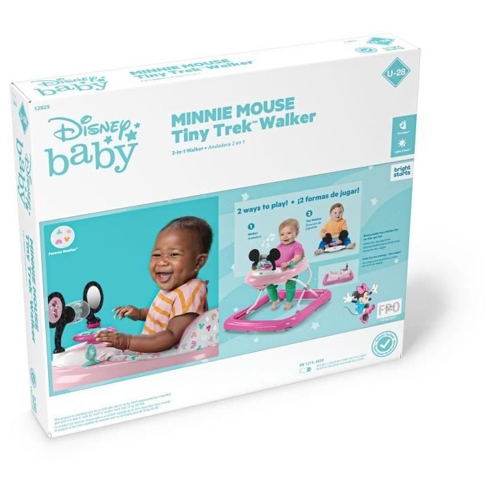 DISNEY BABY -MINNIE-Trotteur bébé fille évolutif et pliable 2-en-1 Avec jouet d'éveil amovible intégré, Cadeau Noel bébé DISNEY BABY -MINNIE-Trotteur bébé fille évolutif et pliable 2-en-1 Avec jouet d'éveil amovible intégré, Cadeau Noel bébé