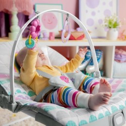 BRIGHT STARTS Transat bébé évolutif Arc-en-Ciel, rose, Vibrations a