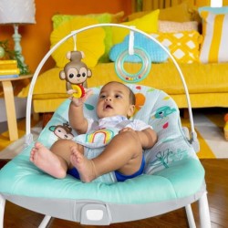 BRIGHT STARTS Transat bébé évolutif Arc-en Ciel, bleu, Vibrations a