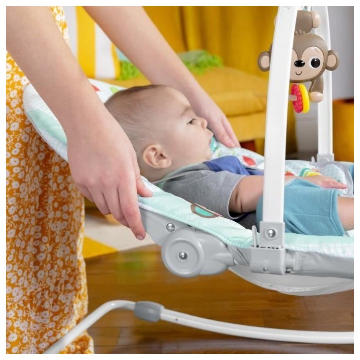 BRIGHT STARTS Transat bébé évolutif Arc-en Ciel, bleu, Vibrations apaisantes, 2 positions d'inclinaison, 0M + jusqu'a 18 kg BRIGHT STARTS Transat bébé évolutif Arc-en Ciel, bleu, Vibrations apaisantes, 2 positions d'inclinaison, 0M + jusqu'a 18 kg