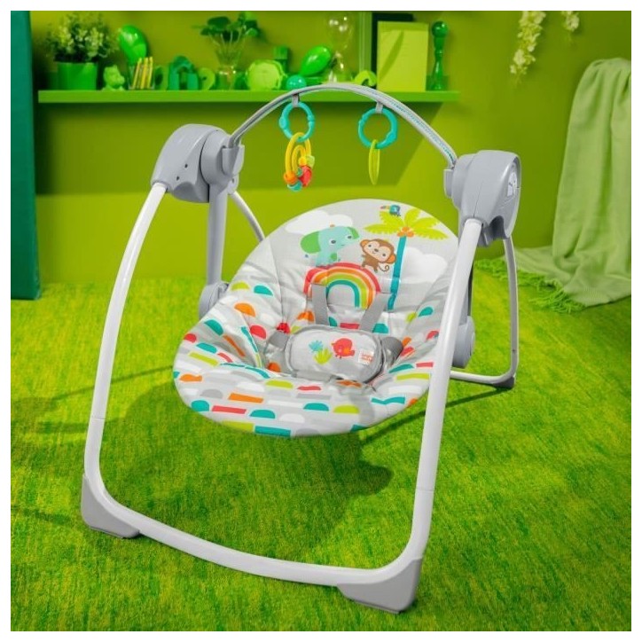 BRIGHT STARTS Transat bébé Balancelle électrique pliable – Animaux, 6 vitesses balancement, Cadeau Noel bébé BRIGHT STARTS Transat bébé Balancelle électrique pliable – Animaux, 6 vitesses balancement, Cadeau Noel bébé