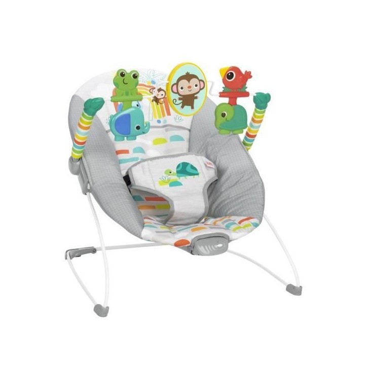 BRIGHT STARTS Transat pour bébé Animaux, Vibrations apaisantes, Arche d'éveil avec jouets interactifs, Cadeau Noel bébé BRIGHT STARTS Transat pour bébé Animaux, Vibrations apaisantes, Arche d'éveil avec jouets interactifs, Cadeau Noel bébé