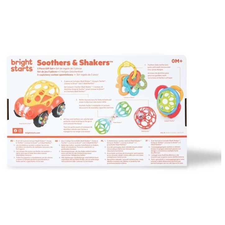 BRIGHT STARTS Coffret cadeau naissance bébé, bapteme, Noel, 0 a 24 mois, 5 jouets O BAll, hochet, voiture, anneau de dentition BRIGHT STARTS Coffret cadeau naissance bébé, bapteme, Noel, 0 a 24 mois, 5 jouets O BAll, hochet, voiture, anneau de dentition