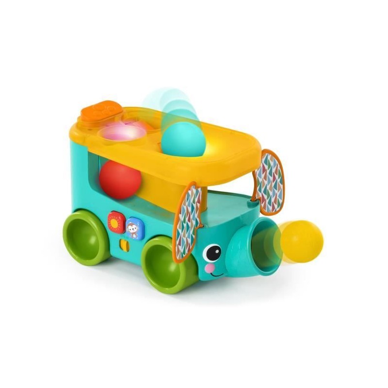 BRIGHT STARS Bus safari Elephant, lanceur et tobogan a balles a partir BRIGHT STARS Bus safari Elephant, lanceur et tobogan a balles a partir