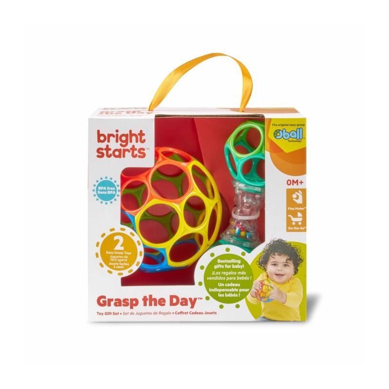 BRIGHT STARS Coffret cadeau de naissance O'Ball avec 2 jouets bébé: BRIGHT STARS Coffret cadeau de naissance O'Ball avec 2 jouets bébé: