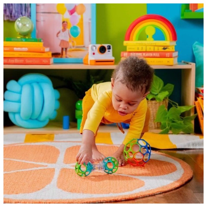 BRIGHT STARS Coffret cadeau de naissance O'Ball avec 2 jouets bébé: un hochet et une O Ball Classique rouge, jaune bleu et ver BRIGHT STARS Coffret cadeau de naissance O'Ball avec 2 jouets bébé: un hochet et une O Ball Classique rouge, jaune bleu et ver
