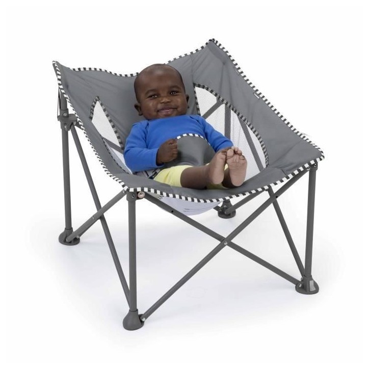 BRIGHT STARS Transat bébé pliable Gris Pop 'N Chill, pare soleil SPF +50 et sac de transport inclus BRIGHT STARS Transat bébé pliable Gris Pop 'N Chill, pare soleil SPF +50 et sac de transport inclus