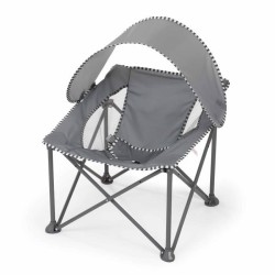 BRIGHT STARS Transat bébé pliable Gris Pop 'N Chill, pare soleil SPF