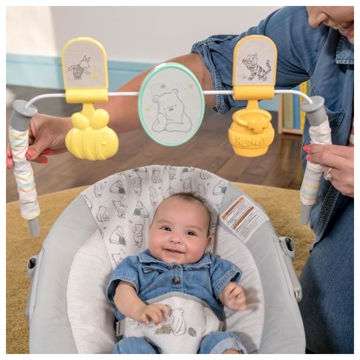 DISNEY BABY - WINNIE-Transat bébé évolutif Arche avec jouets d'éveil amovible - Evolutif de 0 a 6 mois. Cadeau Noel