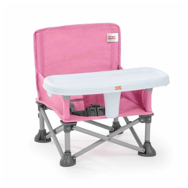 BRIGHT STARS Rehausseur de chaise, Rose, pliable, nomade, de voyage, Léger et facile a nettoyer, Sac de transport inclus BRIGHT STARS Rehausseur de chaise, Rose, pliable, nomade, de voyage, Léger et facile a nettoyer, Sac de transport inclus