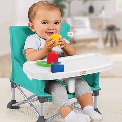 BRIGHT STARS Rehausseur de chaise fille, Vert, pliable, nomade, de voy