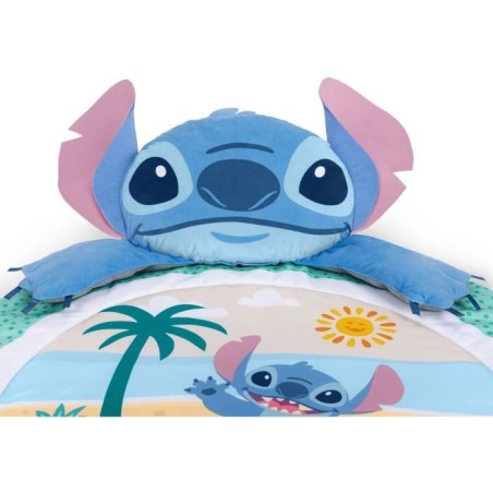 DISNEY BABY - STITCH - Tapis de sol éveil bébé, évolutif, arche avec jouets sensoriels, peluche, miroir, coussin Stitch, hoc