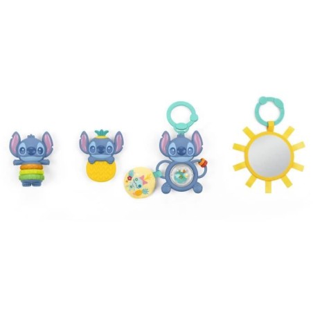 DISNEY BABY - STITCH - Coffret Cadeau Naissance? noel- 4 jouets bébé , Hochet, Anneau de dentition, Jouets multisensoriels