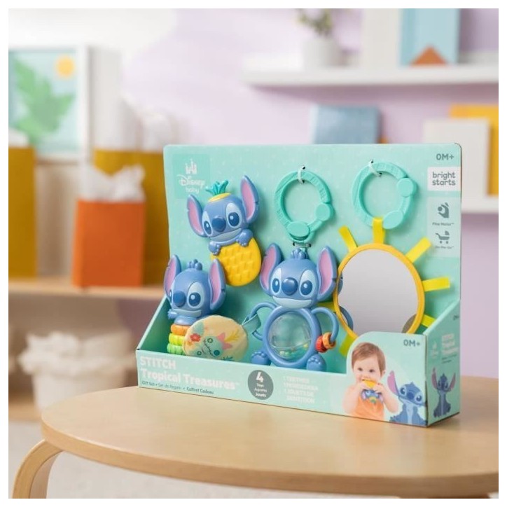 DISNEY BABY - STITCH - Coffret Cadeau Naissance? noel- 4 jouets bébé , Hochet, Anneau de dentition, Jouets multisensoriels DISNEY BABY - STITCH - Coffret Cadeau Naissance? noel- 4 jouets bébé , Hochet, Anneau de dentition, Jouets multisensoriels