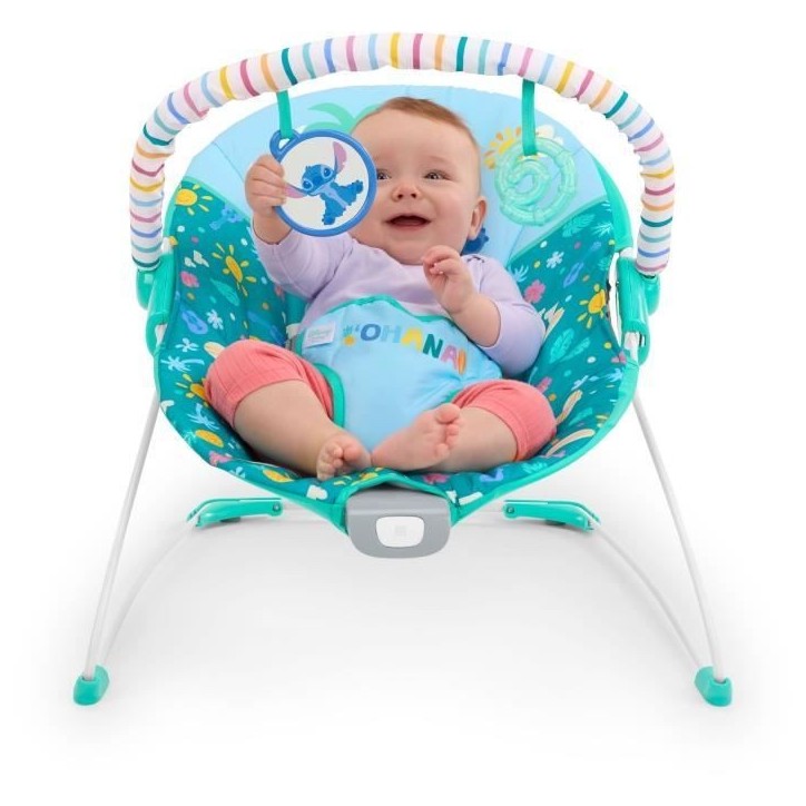 DISNEY BABY - STITCH - Transat bébé, Arche avec jouets d'éveil amovible, Vibrations apaisantes, évolutif de 0 a 6 mois DISNEY BABY - STITCH - Transat bébé, Arche avec jouets d'éveil amovible, Vibrations apaisantes, évolutif de 0 a 6 mois