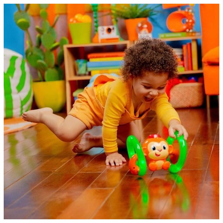 Bright Starts Jouet d'activité Roll & Glow Monkey K52181 Bright Starts Jouet d'activité Roll & Glow Monkey K52181