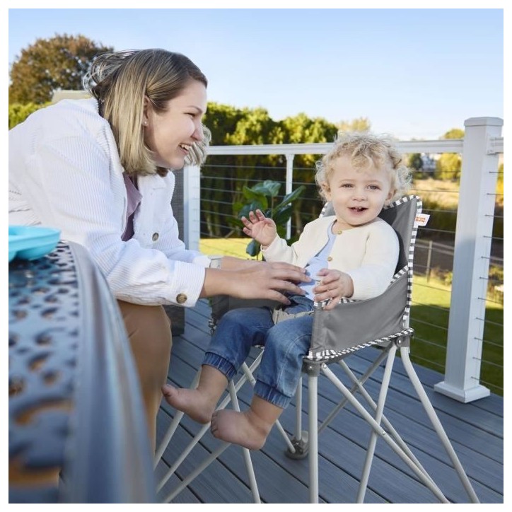 BRIGHT STARS Pop N Dine- Chaise haute pour repas bébé, pliable, nomade, de voyage, Léger, facile a nettoyer, Sac de transport BRIGHT STARS Pop N Dine- Chaise haute pour repas bébé, pliable, nomade, de voyage, Léger, facile a nettoyer, Sac de transport