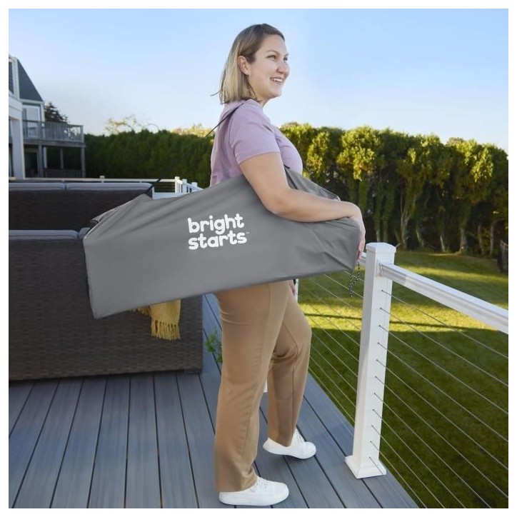 BRIGHT STARS Pop N Dine- Chaise haute pour repas bébé, pliable, nomade, de voyage, Léger, facile a nettoyer, Sac de transport BRIGHT STARS Pop N Dine- Chaise haute pour repas bébé, pliable, nomade, de voyage, Léger, facile a nettoyer, Sac de transport