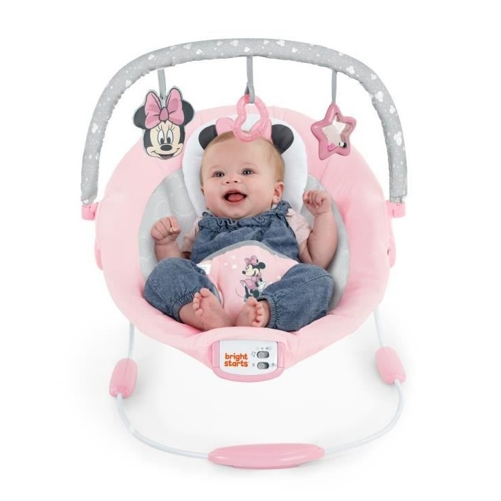 DISNEY BABY -MINNIE-Transat bébé arche avec jouets d'éveil Disney amovible, 8 Mélodies, Vibrations calmantes, Cale tete évo DISNEY BABY -MINNIE-Transat bébé arche avec jouets d'éveil Disney amovible, 8 Mélodies, Vibrations calmantes, Cale tete évo