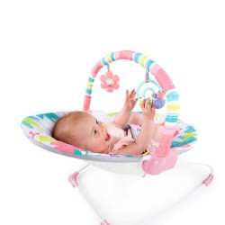 BRIGHT STARTS Transat pour bébé Flamant Rose, Vibrations apaisantes,