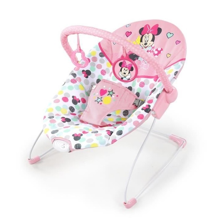 DISNEY BABY -MINNIE- Transat bébé Confettis, Arche avec jouets d'éveil amovibles, Vibrations apaisantes, Lavable en machine DISNEY BABY -MINNIE- Transat bébé Confettis, Arche avec jouets d'éveil amovibles, Vibrations apaisantes, Lavable en machine