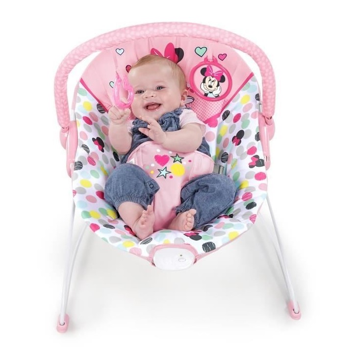 DISNEY BABY -MINNIE- Transat bébé Confettis, Arche avec jouets d'éveil amovibles, Vibrations apaisantes, Lavable en machine DISNEY BABY -MINNIE- Transat bébé Confettis, Arche avec jouets d'éveil amovibles, Vibrations apaisantes, Lavable en machine