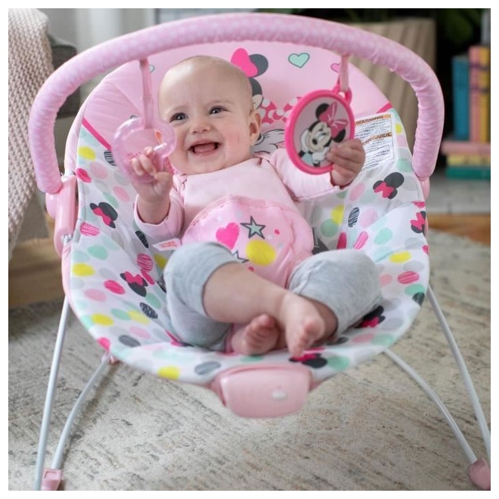 DISNEY BABY -MINNIE- Transat bébé Confettis, Arche avec jouets d'éveil amovibles, Vibrations apaisantes, Lavable en machine DISNEY BABY -MINNIE- Transat bébé Confettis, Arche avec jouets d'éveil amovibles, Vibrations apaisantes, Lavable en machine