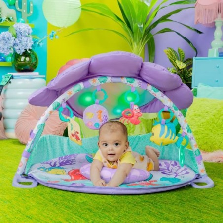 DISNEY BABY -PETITE SIRENE- Tapis d'éveil bébé évolutif Arche, jouets sensoriels et musicaux, guirlande lumineuse, Cadeau No