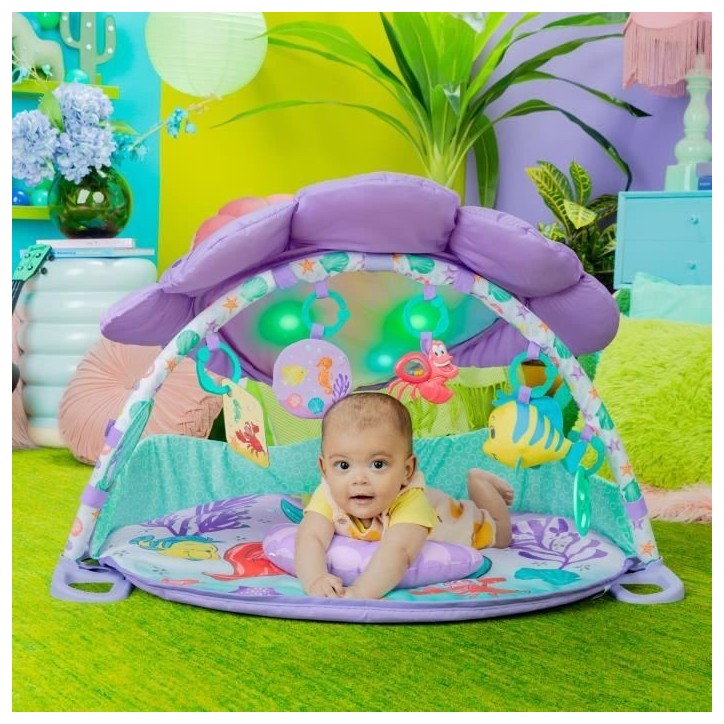 DISNEY BABY -PETITE SIRENE- Tapis d'éveil bébé évolutif Arche, jouets sensoriels et musicaux, guirlande lumineuse, Cadeau No DISNEY BABY -PETITE SIRENE- Tapis d'éveil bébé évolutif Arche, jouets sensoriels et musicaux, guirlande lumineuse, Cadeau No